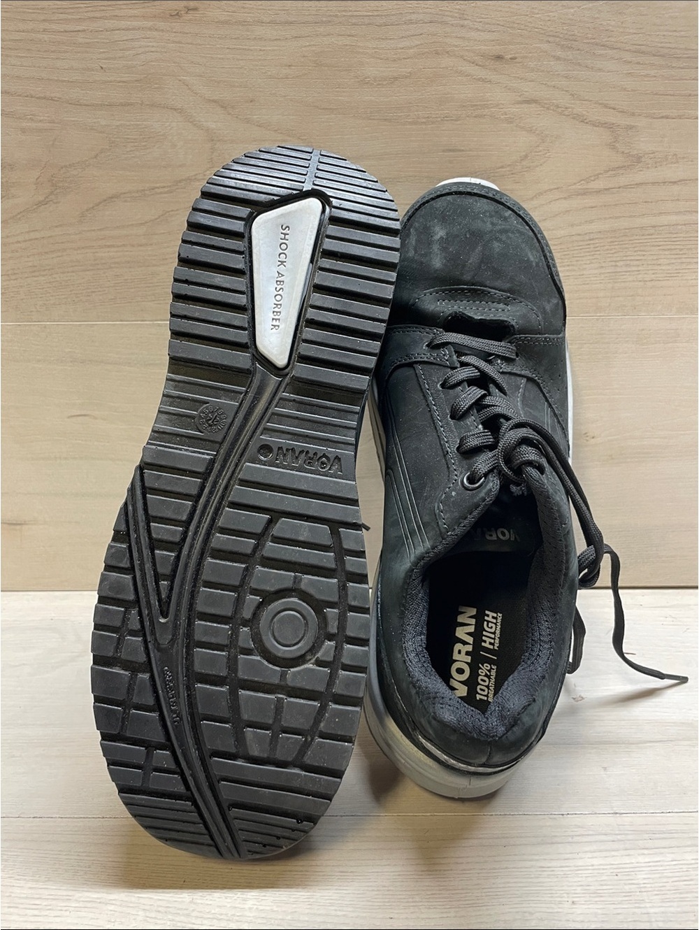 Men’s Black Casual Lace-Up Sneakers with Shock-Absorbing Sole #1173